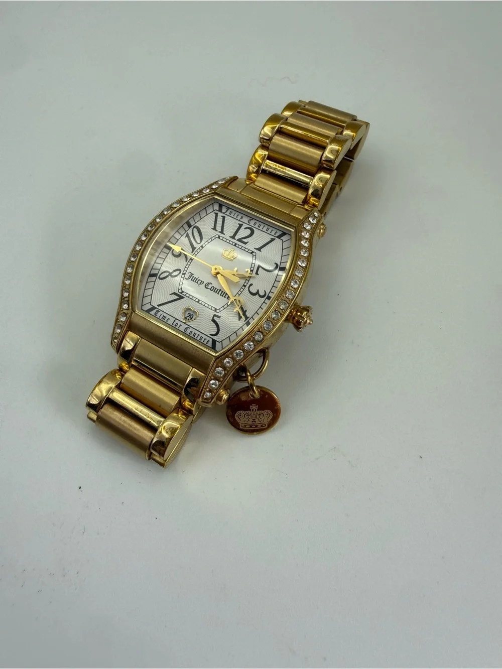 Juicy Couture Gold-Tone Crystal Accent Women's Bracelet Watch with Charm